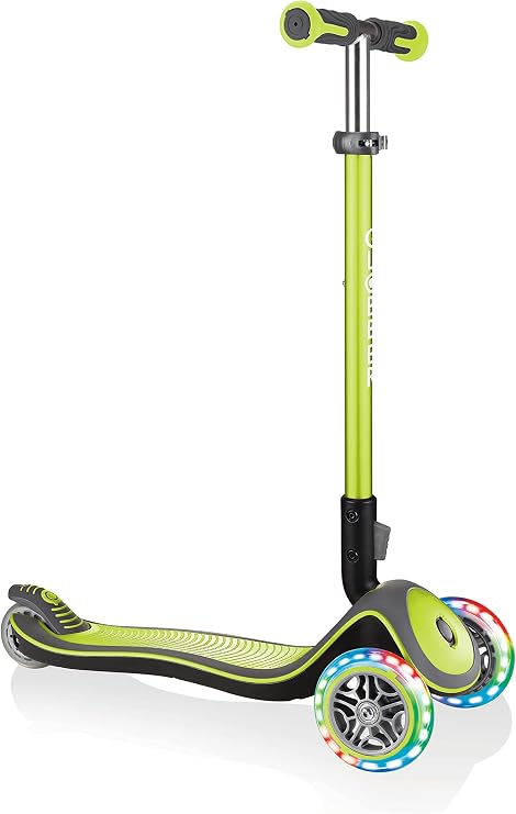 Globber Elite Deluxe Lights Light Up 3-Wheeled Complete Scooter - Ideal for Children 3+