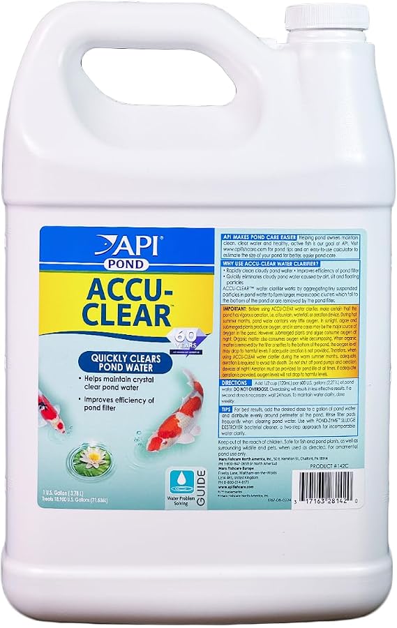 API Pond ACCU-Clear (1 Gallon) Water Clarifier - Improves Filter Efficiency