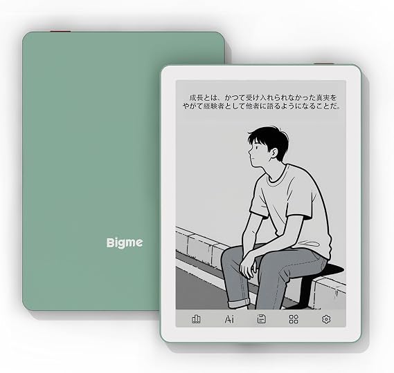 Bigme B6, Color E-Book Reader, 4GB+64GB 6" E-Paper Counter, Android 14 Green | Octa-Core 36-Level Dimmer, AI Voice Reading/Translation/Recording, Manga/Business Book/English Learning, White