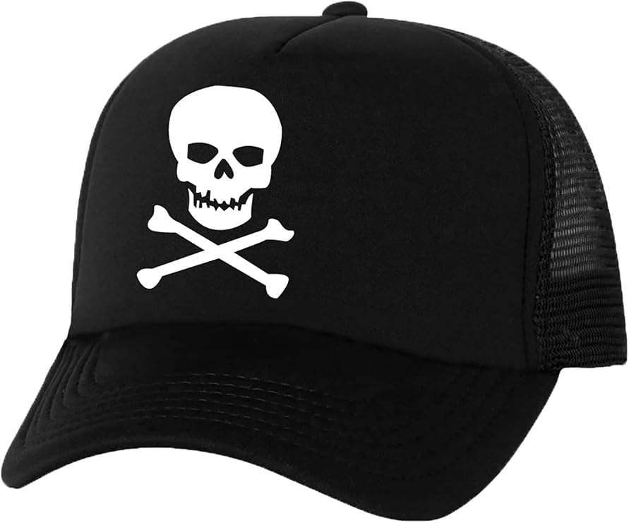 Skull and Cross Bones Truckers Mesh Snapback hat