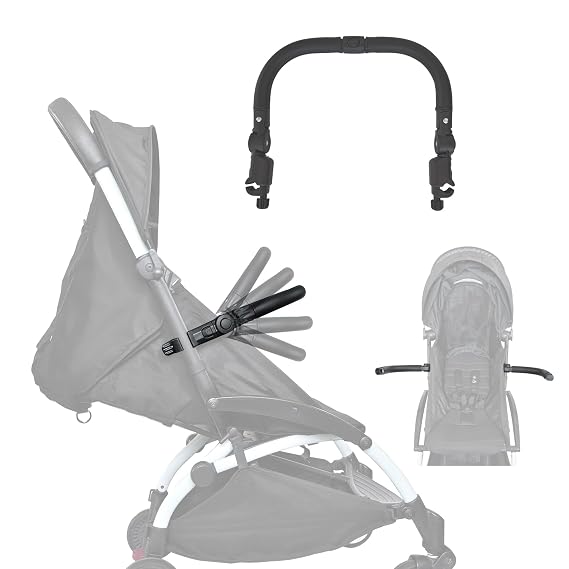 SeedFuture Bumper Bar Replacement Compatible for Stroller, Black | Install as Detachable Armrest, Footrest, Handlebar Extension