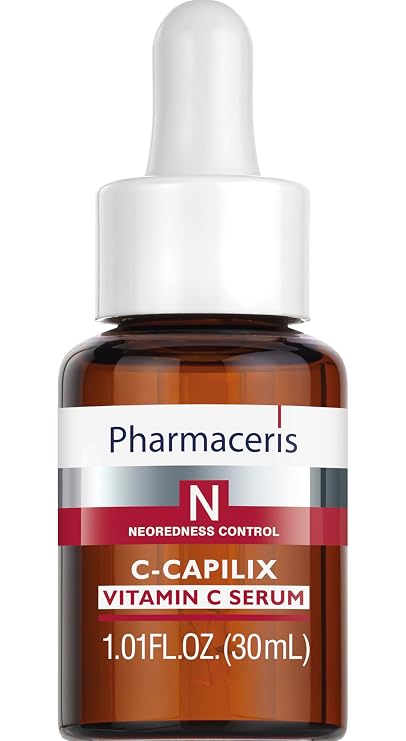 Pharmaceris Vitamin C Revitalizing Serum, Vit C & E Face Concentrate, Helps Reduce Redness, Brighten & Firm, Strengthen Capillaries, Antioxidant Serum for Sensitive & Dull Skin, C-CAPILIX 1.01 fl oz