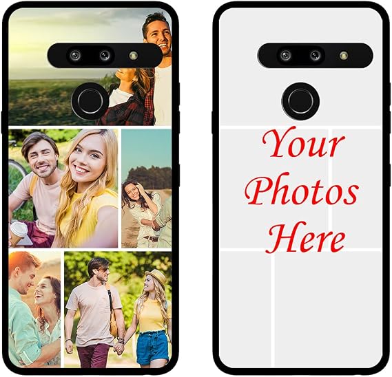 Personalized Case for LG G8 ThinQ, Custom Multi-Photo Anti-Scratch Soft Shell Protective Cover Personalized Customized Cover Make Your Phone Case for LG G8 ThinQ, Black
