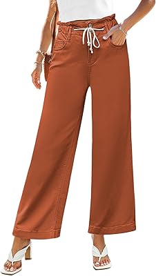 GRAPENT Wide Leg Jeans for Women Stretch High Wasited Elastic Waist Bell Bottom Baggy Y2K Pants