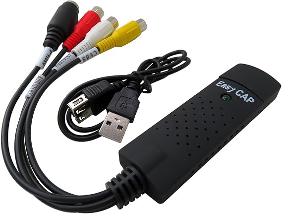 2024 Upgrade USB 2.0 Audio Video VHS to DVD VCR PC HDD Converter Adapter with 4-Ports Suooprt for Windows XP/ 7/8/ 10/2000, Plug and Play