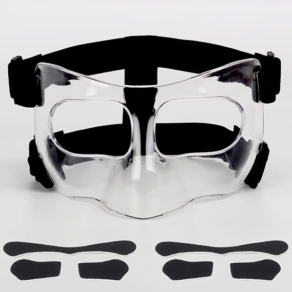 QK01 Nose Guard for Broken Nose, Face Shield Masks for Soccer, Basketball, and Other Sports Protect, Adjustable for Kids, Teenagers, and Adults, Suitable for Men and Women