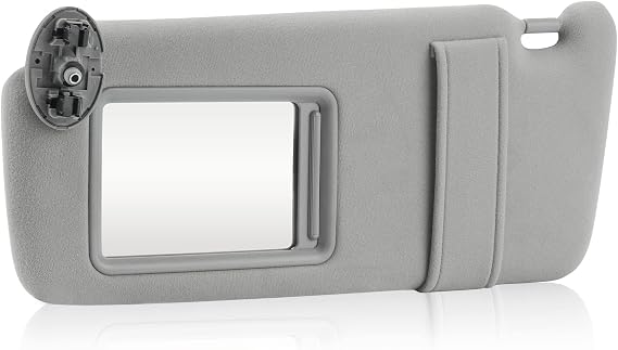 Gray Driver Left Side Sun Visor Replacement Compatible with 2007 2008 2009 2010 2011 Toyota Camry Without Sunroof Replace 74320-06780-B0, 74320-33B81-B0