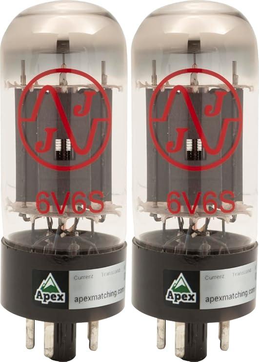 6V6, JJ Electronics, beam pentode, Vacuum Tube, Apex Burned-In Matched Pair