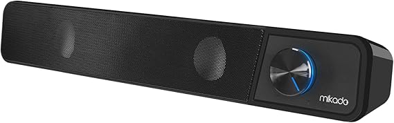 Lunatic MikAdo Series MD-69S Black 3Wx2 Led Lighted Multimedia Soundbar Speaker (No Bluetooth Support) (Product Length 40 Cm)