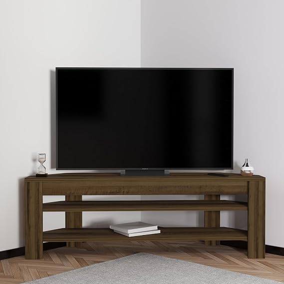 Corner TV Sehpası, 120 cm – Köşe Tasarım Antik Ceviz