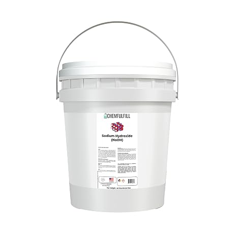 Chemfulfill Sodium Hydroxide NaOH (Lye) (5 Pounds (5 lbs))