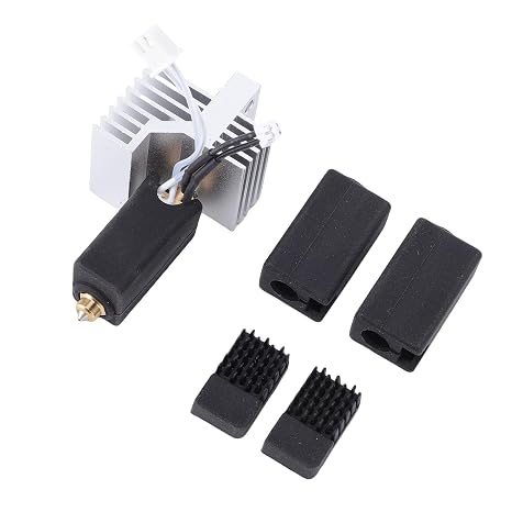 Dioche Ceramic Hotend Kit Ceramic Hotend Kit for 3D Printer - 0.4mm Print Head with Heat Sink, Hardened Steel Brass Nozzle & Extra Accessories