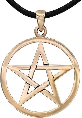 Moonlight Mysteries Bronze Open Pentacle Pendant Necklace - 1.12 Inch Diameter