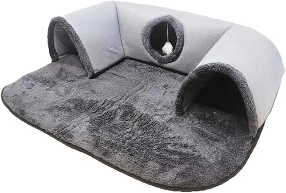 Cat Activity Tunnel Mat Play Zone Removable Playground for Indoor Cats And Small Pets, S