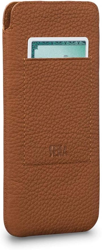 SENA UltraSlim Classic, Slim Fit Soft Leather Sleeve Case Compatible with (6.7 Inch - iPhone 14 Plus / 15 Plus, 13 Pro Max / 14 Pro Max / 15 Pro Max, Wallet Tan)