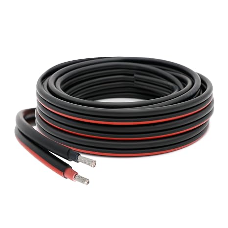 FIRMERST Solar Cable 2 x 6 mm² for Photovoltaic Systems Red Black 15 m