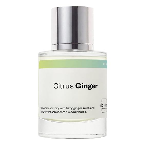 Dossier - Citrus Ginger - Inspired by Bleu de Chanel - Men EDP | 1.7 fl oz (50ml) - Dossier Citrus Ginger Eau de Parfum for Men - Ginger Perfume - Long-Lasting, Vegan & Paraben-Free