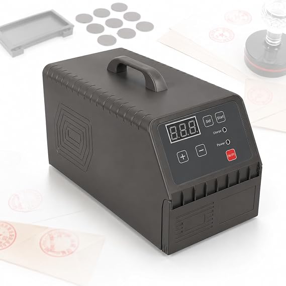 Flash Stamp Portrait Making Machine, Digital Photosensitive Seal Maker with Led Display, One Click Start, Adjustable Exposure Modes and 1-3 Tubes for Cartoon Stamps, Wedding Seals