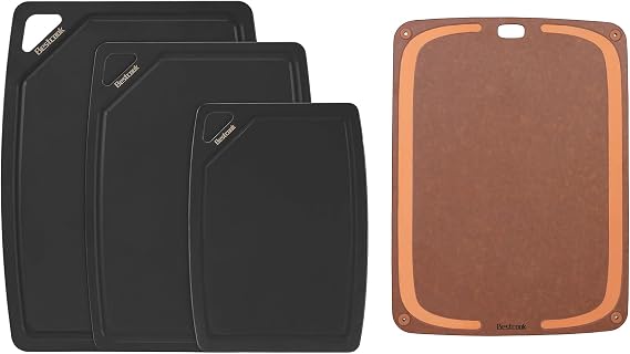 Smart Kitchen Prep Bundle: 3-Piece Cutting Board Set + 1 Extra Cutting Board