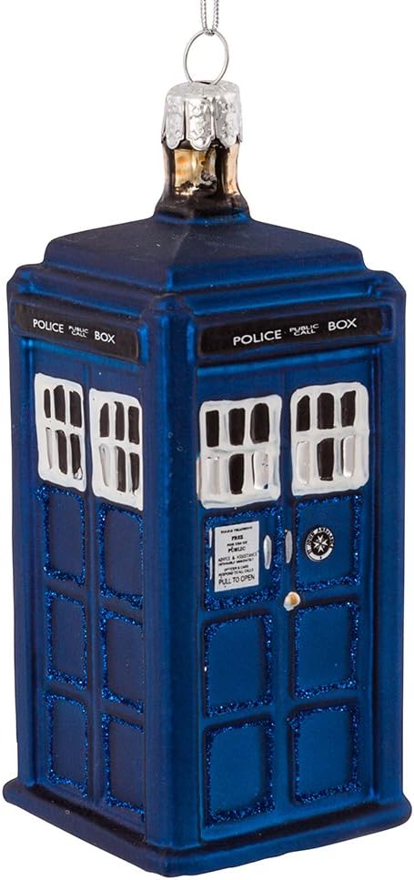 Kurt Adler 4.25-Inch Doctor Who Tardis Glass Figural Ornament