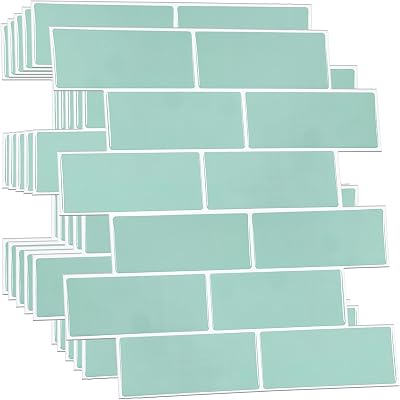 Peel and Stick Backsplash Smart Tiles Sticker for Kitchen Subway Tile 12 Sheets 12 x 6 Stick on Backsplash Bathroom Water Heat Resistant Capri Sea Glossy Spring Easter Decoration