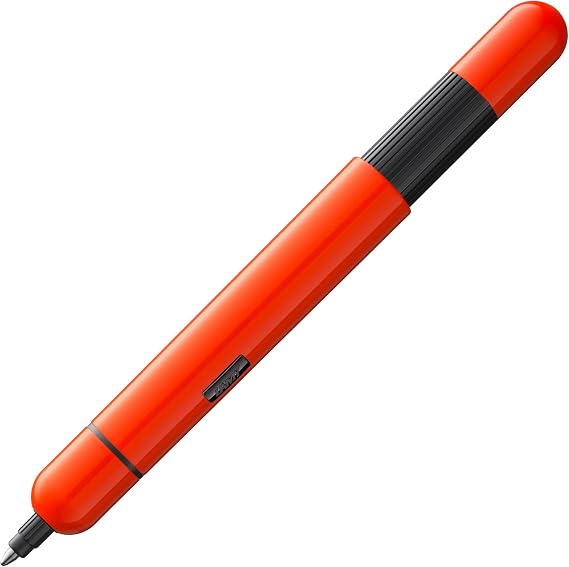 LAMY Pico 288 Small Pocket Ballpoint Pen Metal in Lacquer Finish in Laser Orange with Push Mechanism Includes Compact Refill Lamy M 22 Line Width M in Black, Pack of 1