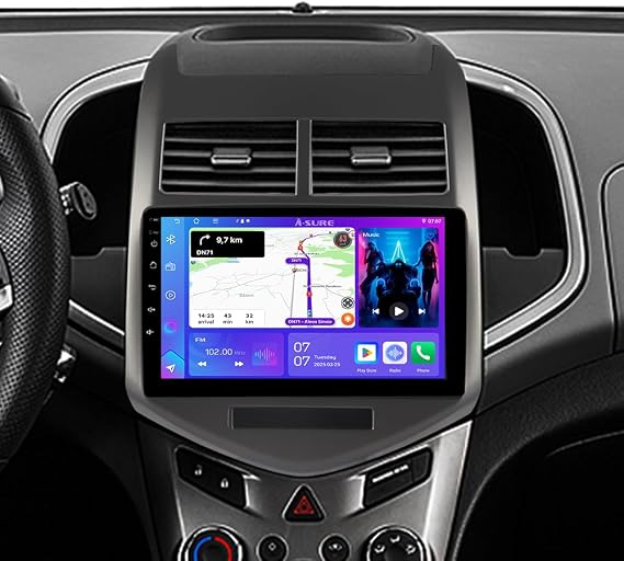 ASURE 9" Android 15 Car Stereo Radio for Chevrolet Chevy Sonic 2012-2016, 4G+64G GPS Navigation Unit with Wireless Carplay,Android Auto,SWC,DSP,1280x800 HD Touchscreen Multimedia Video Player