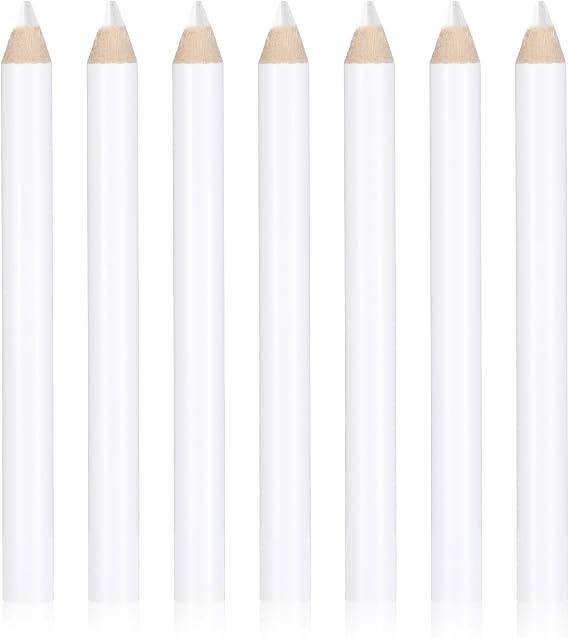 Thinp 7PCS Fabric Pencils for Sewing, White Water Soluble Sewing Fabric Maker White Marking Pencils Tailors Chalk for Quilting, Tailors, Dressmaker & DIY Crafts (8.75cm)