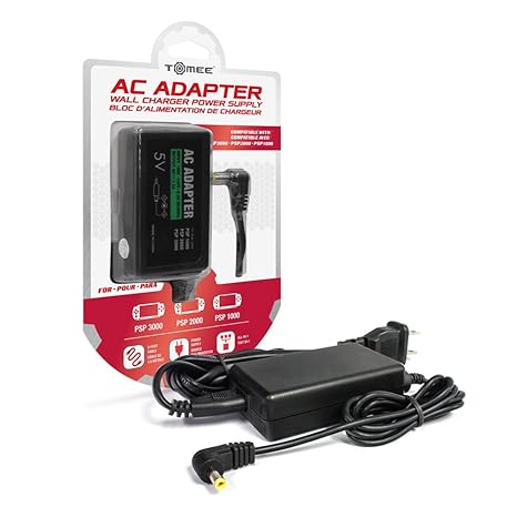 Tomee AC Adapter for Sony PSP 1000/2000/3000 | PSP Charger, Replacement Power Cord, Universal Travel-Friendly Power Supply