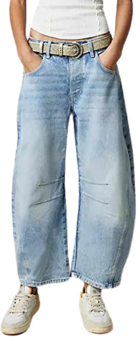 BIVENANT Barrel Jeans Women Baggy Boyfriend Jeans for Women y2k Cargo Wide Leg High Waist Midrise Button Fly 2024 Fall