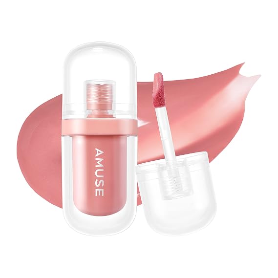 Amuse SEOUL Jel-Fit Tint (05 OAT FIG) - Jelly Lip Stain, Long Lasting Hydrating Lip Gloss, Smooth Moisturizing Lip, Glossy Finish, Vegan, Korean Beauty Makeup