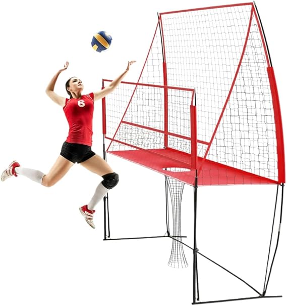 Volleyball Practice Net Height Adjustable Outdoor Indoor Portable Serve Spike Set Practice Backyard Gym Beach Volleyball Competition School Home with Reinforced Base Storage Bag Perfect for Training