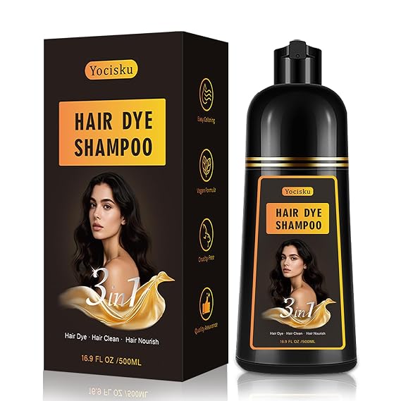 Hair Dye Shampoo 3 in 1, Hair Color Shampoo, Light Brown Hair Dye, Brown Hair Shampoo, Colors in Minutes, Easy to Use, 16.90 Fl Oz