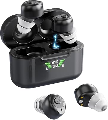 Rechargeable Hearing Aids with Bluetooth for Seniors and Adults - Digital Personal Sound Hearing Amplifiers Pair wCharging HD LCD Carrying Case, Active Noise Cancelling, No-Programming, Easy to Use