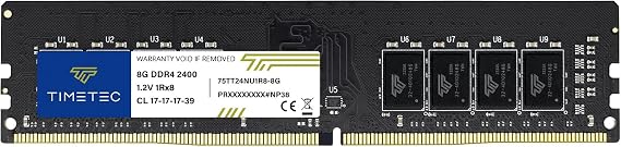 Timetec 8GB DDR4 2400MHz (PC4-2400T) PC4-19200 UDIMM Desktop RAM 288-Pin 1.2V CL17 Non-ECC Unbuffered DIMM Memory Module Upgrade
