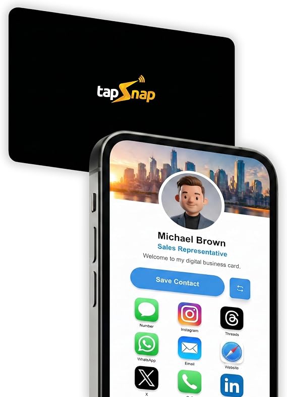 Digital Business Card - Smart NFC Contact and Network Card Black