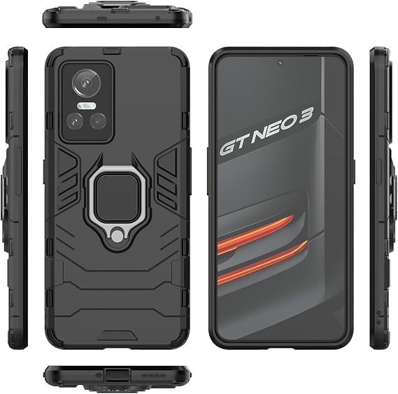 Case for Oppo Realme GT Neo3 Case Cover,Magnetic Car Mount Bracket Shell Case for Oppo Realme GT Neo 3 Case Black