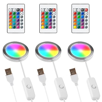 3 Set 3D Printer LED Lamp Kit 001 Remote Contorl with RGB Color, Compatible with Bambu lab H2D/A1/A1mini/P1S/P1P/X1C Makerworld Maker's Supply Hardware kit 5V USB Powered, RGB Color