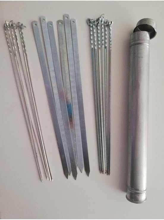 Mobilreyon Mangal Seti (50 Cm)- 6 Adana Kebap Şişi,6 Adet Ciğer,6 Adet Kuşbaşı, Şiş Kabı
