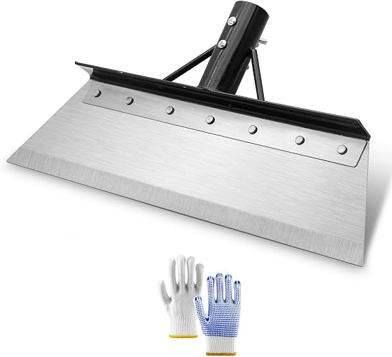 Wide Garden Shovel Head – 38cm Stainless Steel Weed Scraper Blade with Screws – Patio Moss Remover & Snow Shovel Attachment – Heavy Duty Garden Tool Head
