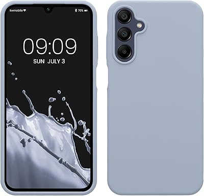 kwmobile Case Compatible with Samsung Galaxy A15 5G Case - TPU Silicone Phone Cover with Soft Finish - Light Blue Matte