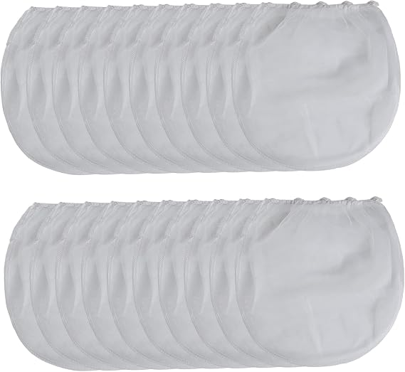 Paint Strainer Bags 5 Gallon, 20PCS Nylon Fine Mesh Paint Strainer, Elastic Top 5 Gallon Bucket, White Filter for Use with, Sprayers