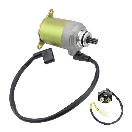 Starter & Relay for GY6 125cc 150cc Scooter Moped ATV Go Karts Quad 4 Wheelers, for Taotao Coolster Jonway BMS Roketa SSR Kymco Tank SUNL Baja Icebear Many Chinese Brand