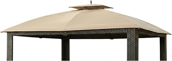 Garden Winds Reinforced RipLock 350 Replacement Canopy Top Cover Compatible with Riviera Sonoma Wicker 10 x 12 Gazebo Models L-GZ815PST, A111012500 - Beige