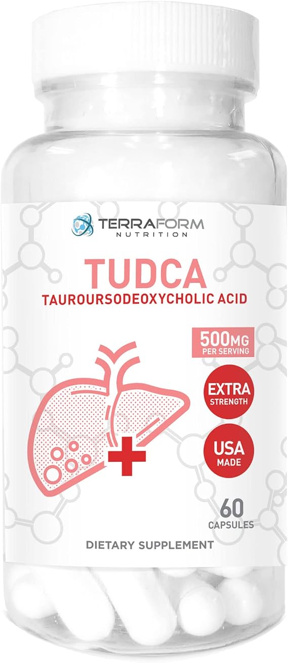 TUDCA 500mg - Pure TUDCA Supplement for Liver Support - Tauroursodeoxycholic Acid Capsules - 60 Capsules, 60 Servings - Bile Salts for Healthy Liver Function & Digestive Support