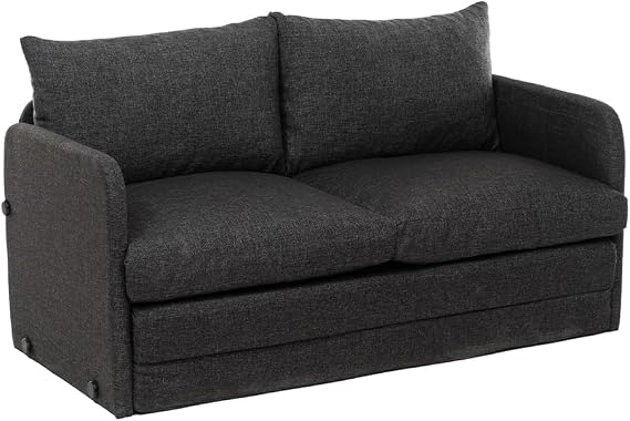 Pafu Saga XL Double Folding Bed Sofa Linen Dark Grey