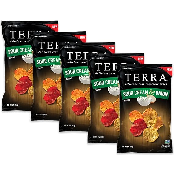 Terra Vegetable Chips, Sour Cream and Onion Multipack, 5 oz. (Pack of 5)