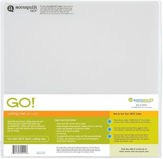 Accuquilt GO! Cutting Mat 10" x 10" 2 Pack
