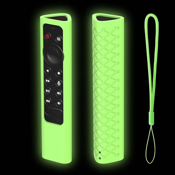 Remote Case for NVIDIA Shield TV Pro/4K HDR Full-Body Silicone Protective Cover,Shockproof,Dustproof,Washable,Anti-Slip Remote Control Sleeve (Glow Green)