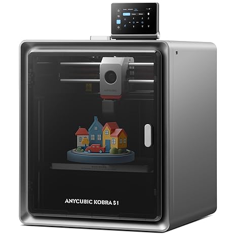 ANYCUBIC Kobra S1 3D Printer,Smart Multicolor FDM Printer, 600mm/s High Speed, Enclosed CoreXY Structure,LeviQ 3.0 Automatic Leveling,AI Monitoring for Beginners and Expert,Print Size 250*250*250mm